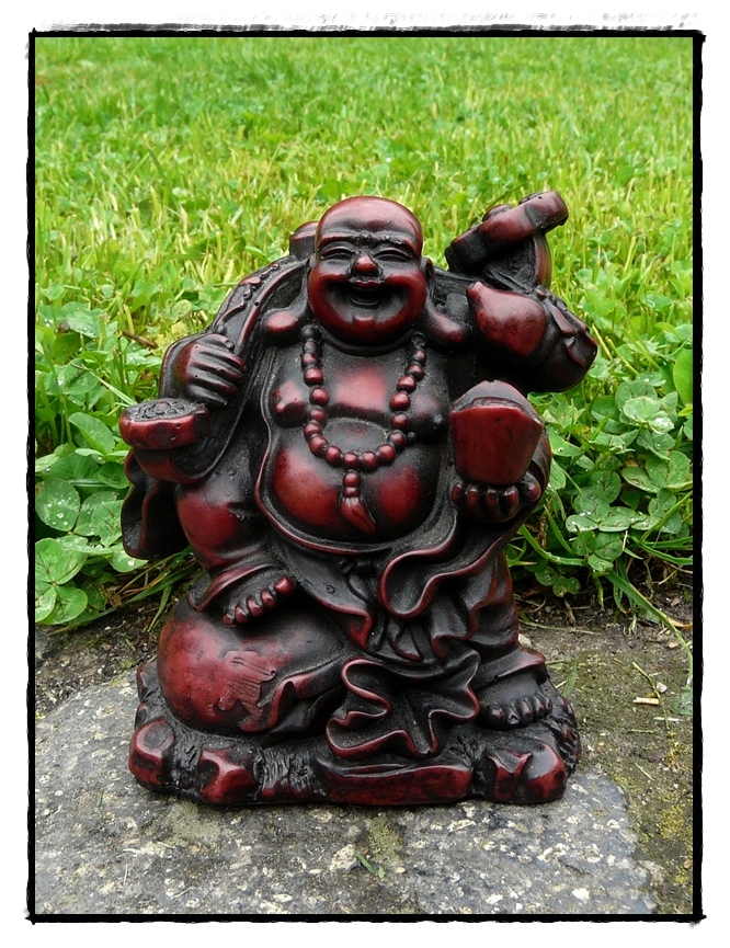 Resinstatue lachender Buddha Statue