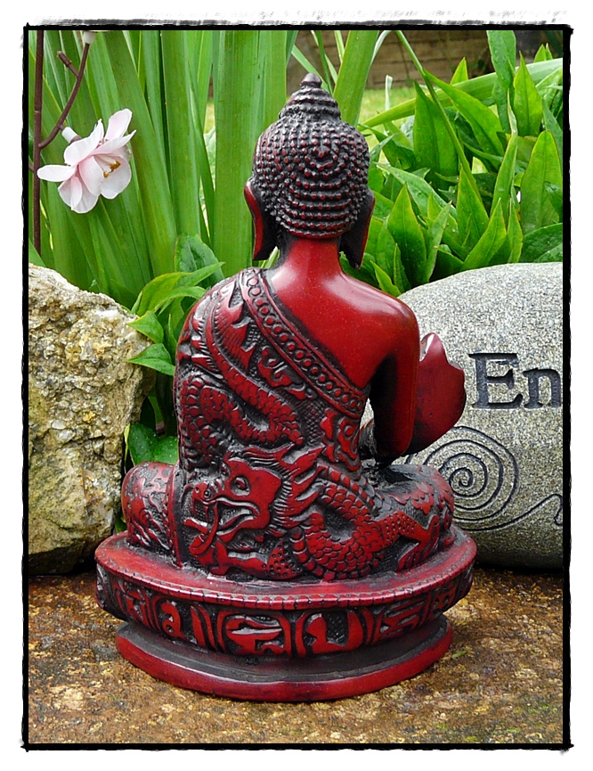 Medizin Buddha Statue Rückseite