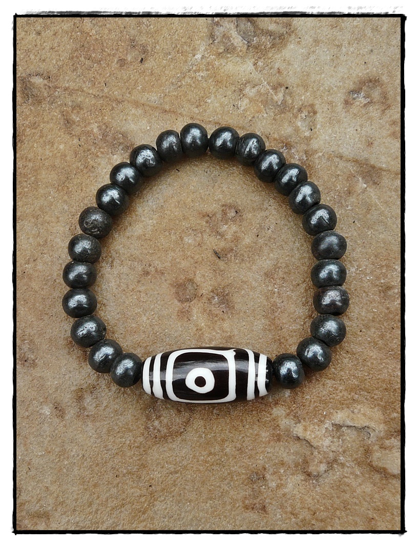 Mala Armband mit DZI-Perle aus Horn