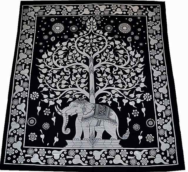 Wandtuch Elefant mit Lebensbaum