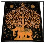 Wandtuch Elefant mit Lebensbaum