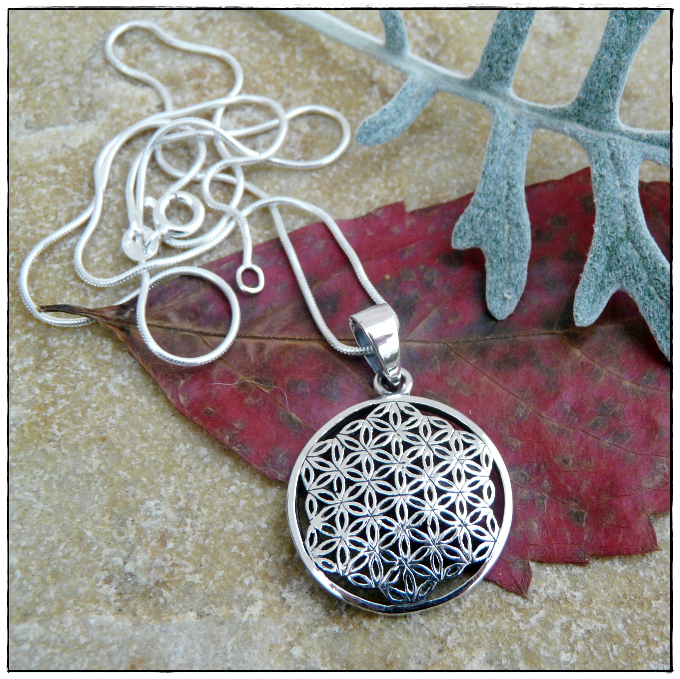 Kette Blume des Lebens aus Silber Himalife