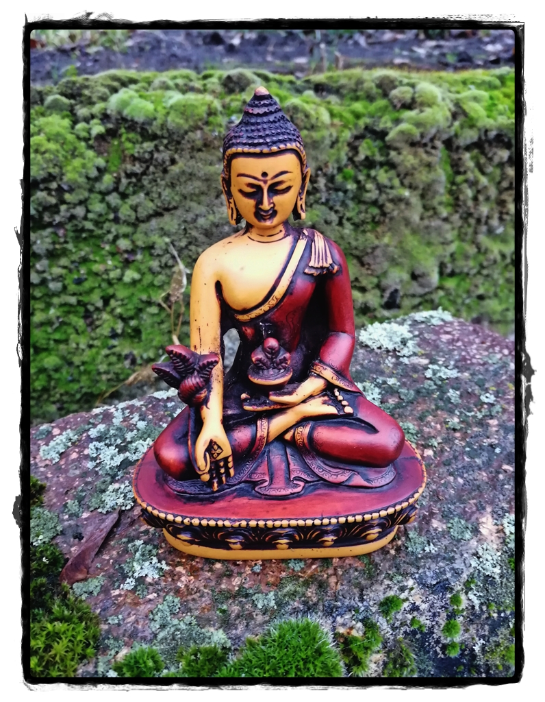 Medizin Buddha Statue, handbemalt