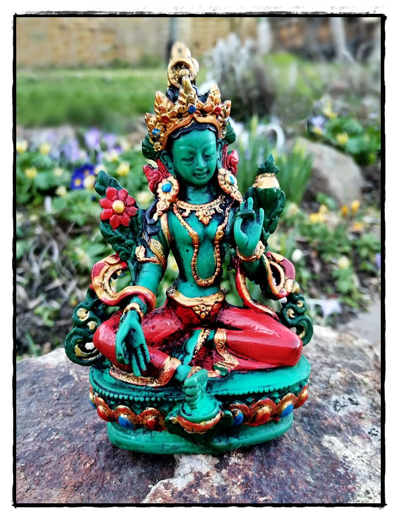 Kleine grüne Tara-Statue