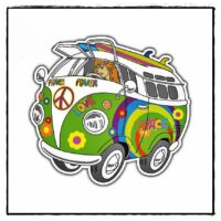 Auto Aufkleber Hippie Bus