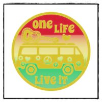 Aufkleber Hippie Bus – One Life