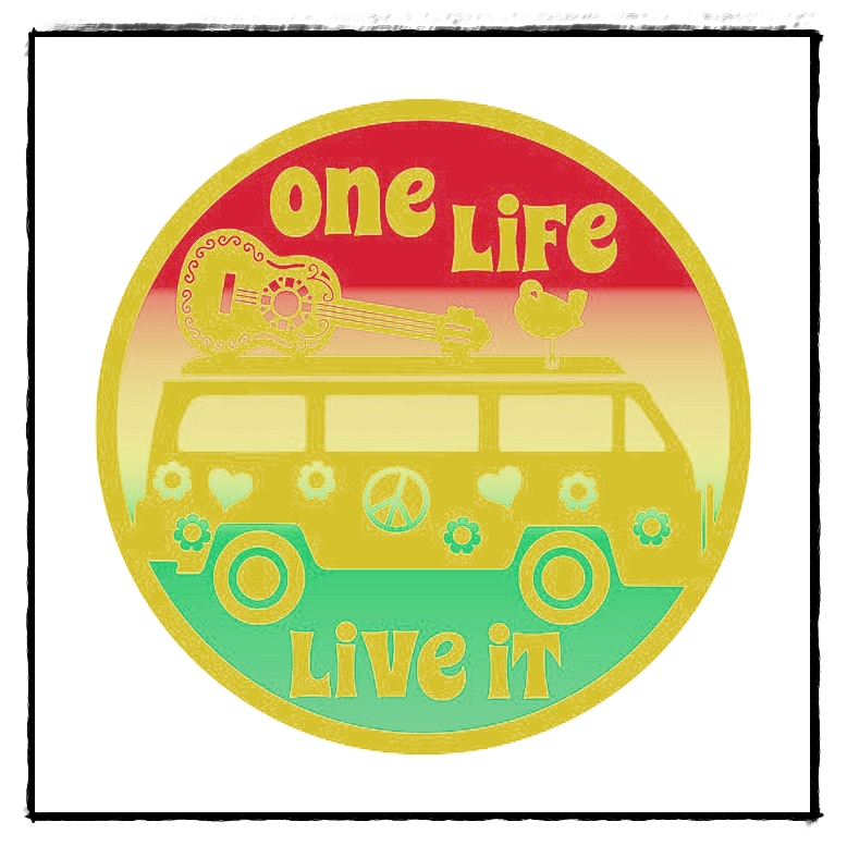 Aufkleber Hippie Bus – One Life