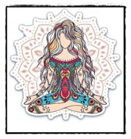 Yoga Aufkleber Meditation