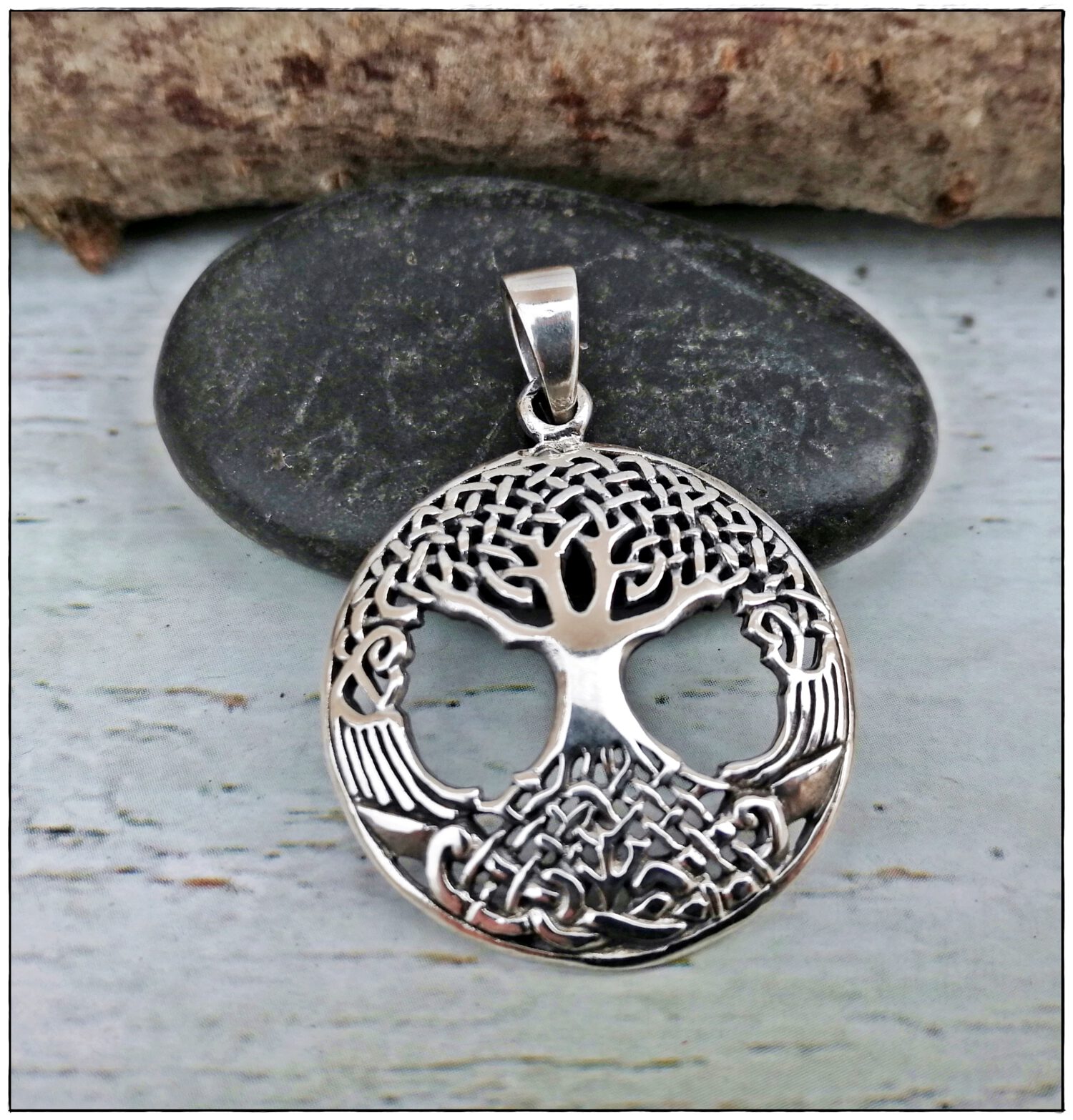 Keltischer Anhänger Baum des Lebens, Silber