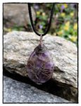 Amethyst Anhänger mit Kupferdraht