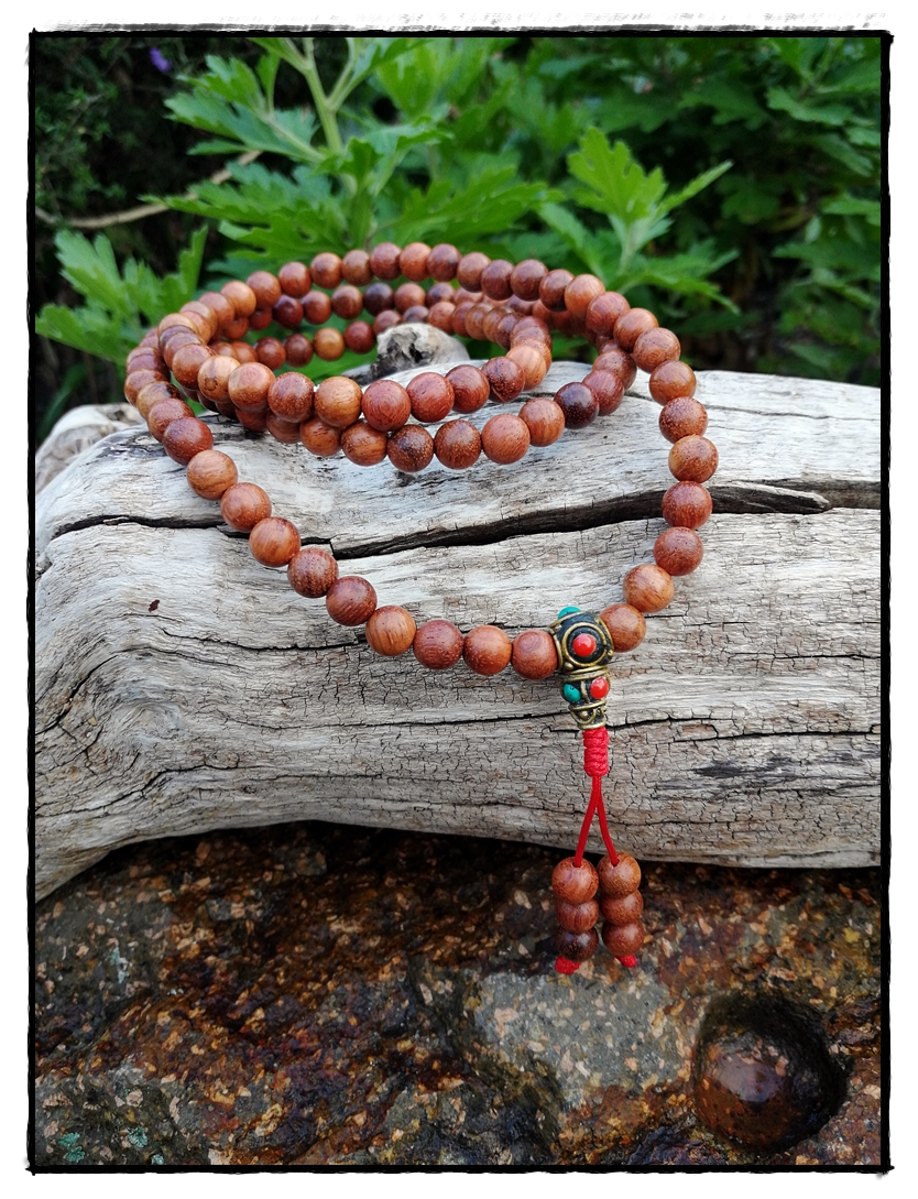 Holz Mala mit Tibetperle