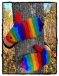 Armstulpen Regenbogen mit Kappe