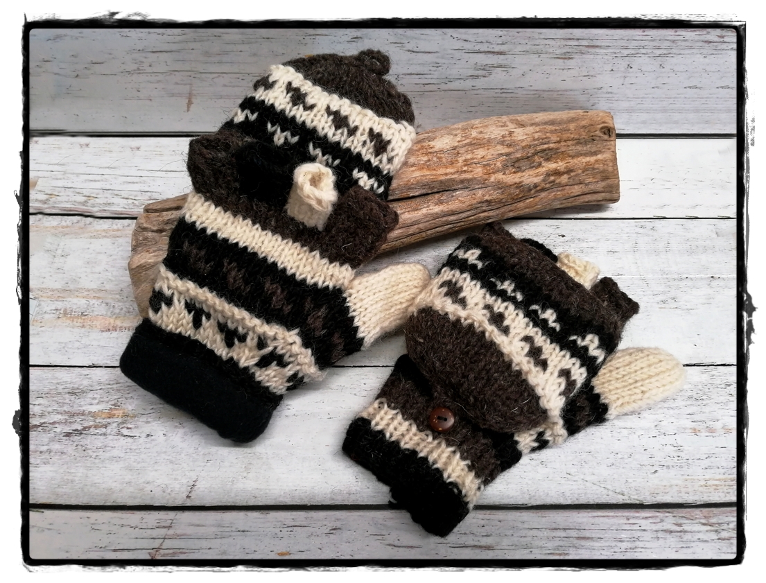 Handschuhe aus Schurwolle mit Fleece
