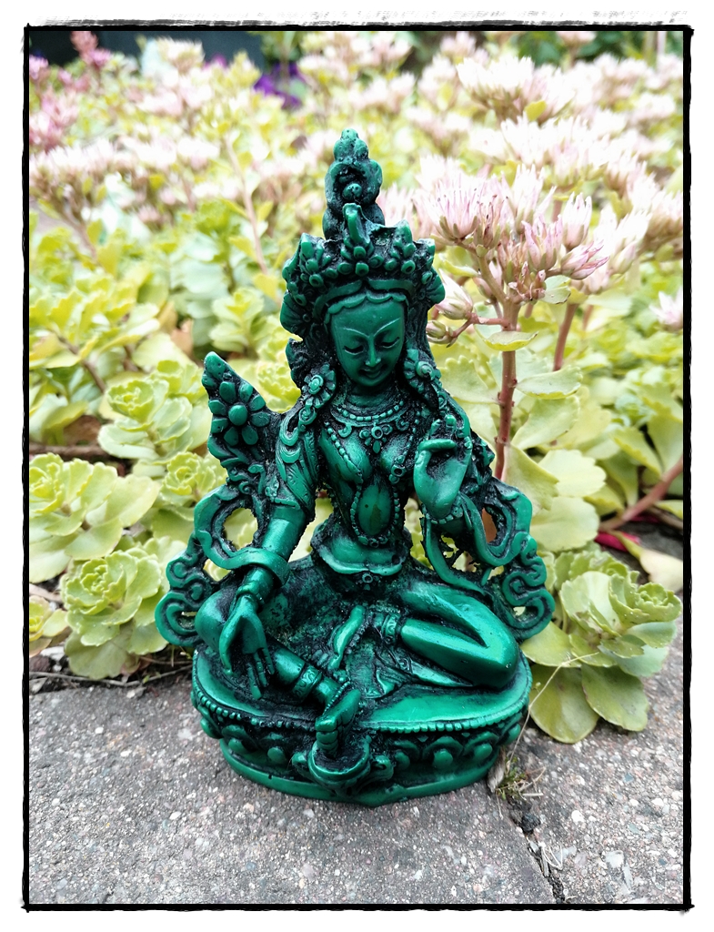 Kleine grüne Tara Statue