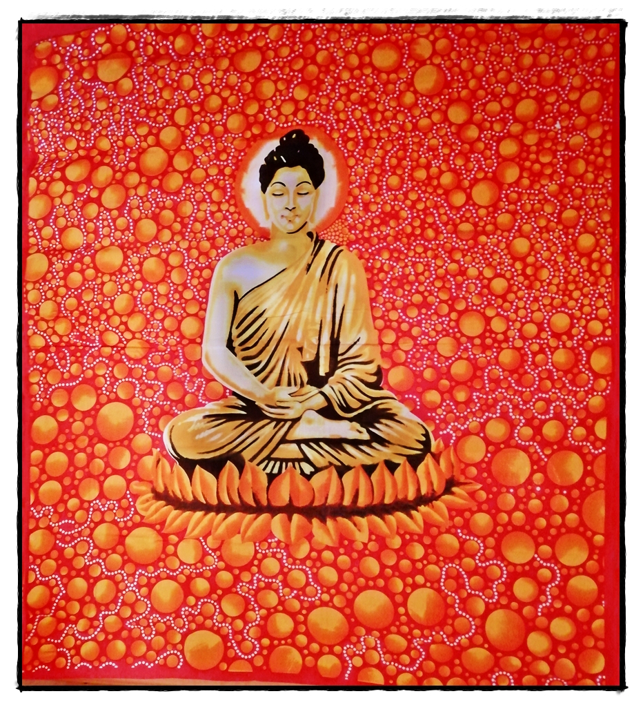 buntes Wandtuch Buddha mit Mudra (Kopie)