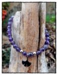 Amethyst Armband mit Gingkoblatt