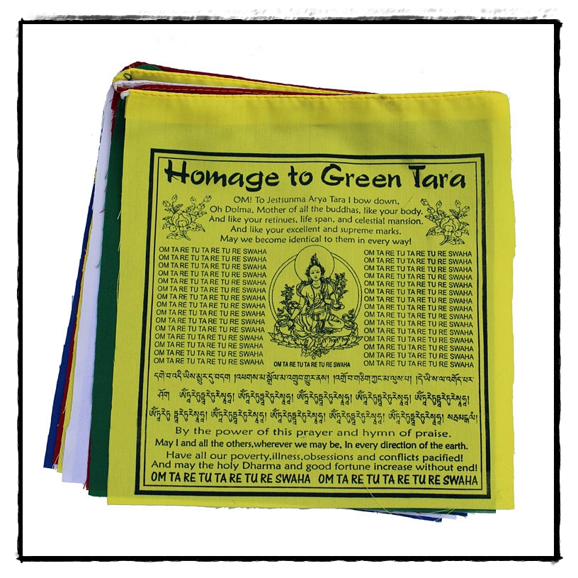 Gebetsfahne Verehrung der grünen Tara