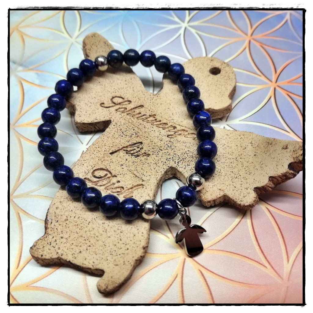 Lapislazuli Armband mit Schutzengel