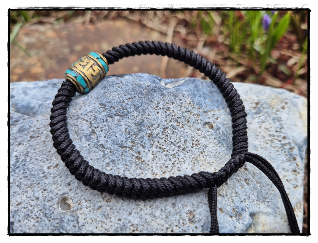 verstellbares Armband aus Nepal mit Tibetperle