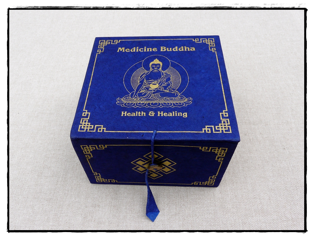 Klangschalen Box Medizin Buddha