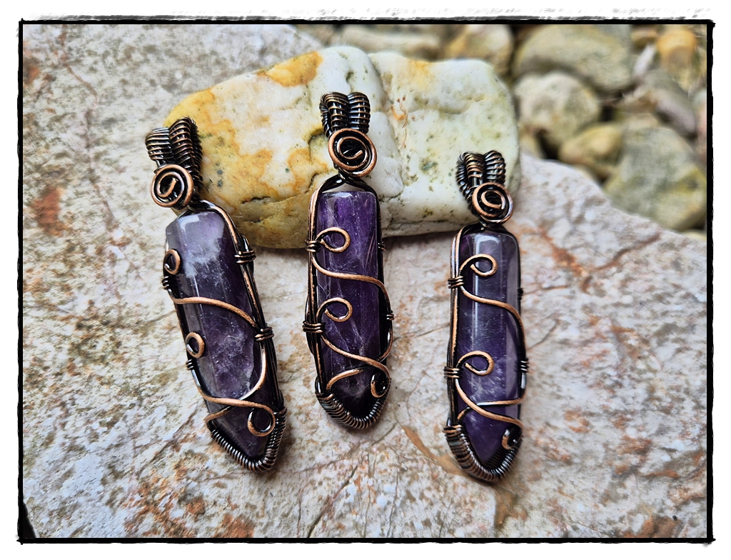 Amethyst Anhänger mit Draht