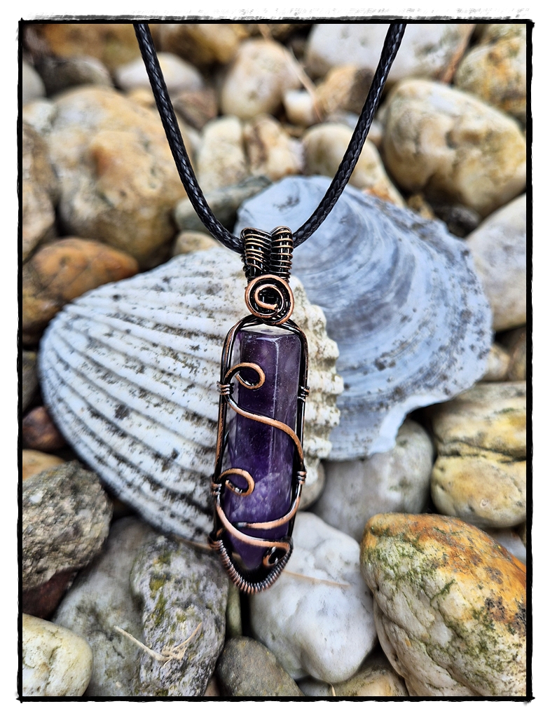 Amethyst Anhänger mit Draht