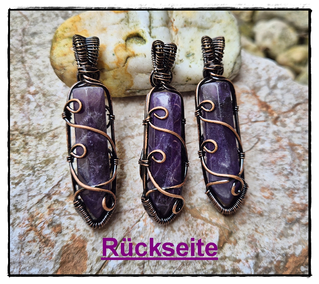 Amethyst-Steinspitze mit Draht
